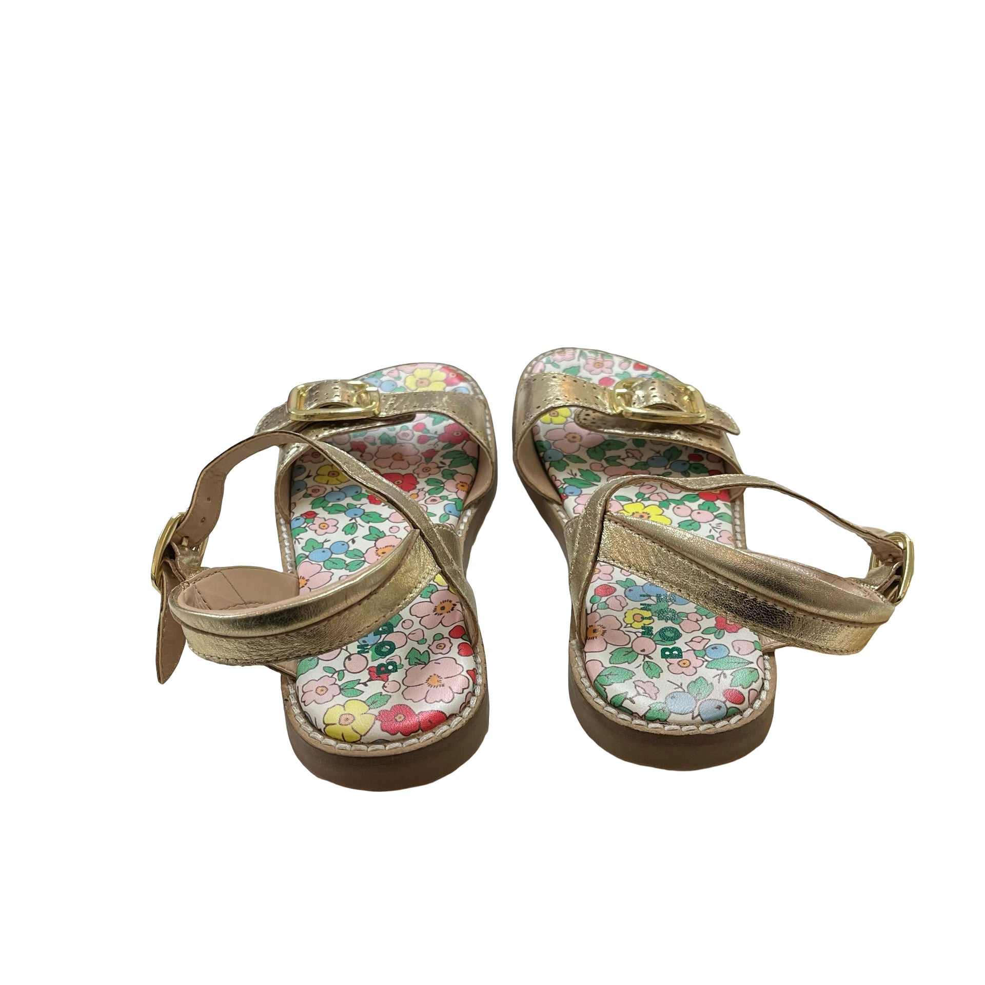 Mini Boden Gold Sandals - Size 32 (1Y Big Kid)