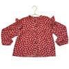 Piupiuchick Pink & Red Apple Print Blouse - Size 8Y