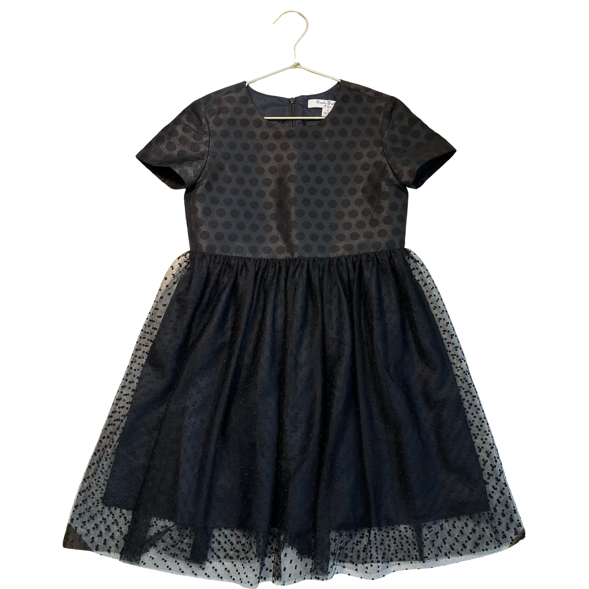Brooks Brothers Black Polka Dot Tulle & Taffeta Dress - Size 8