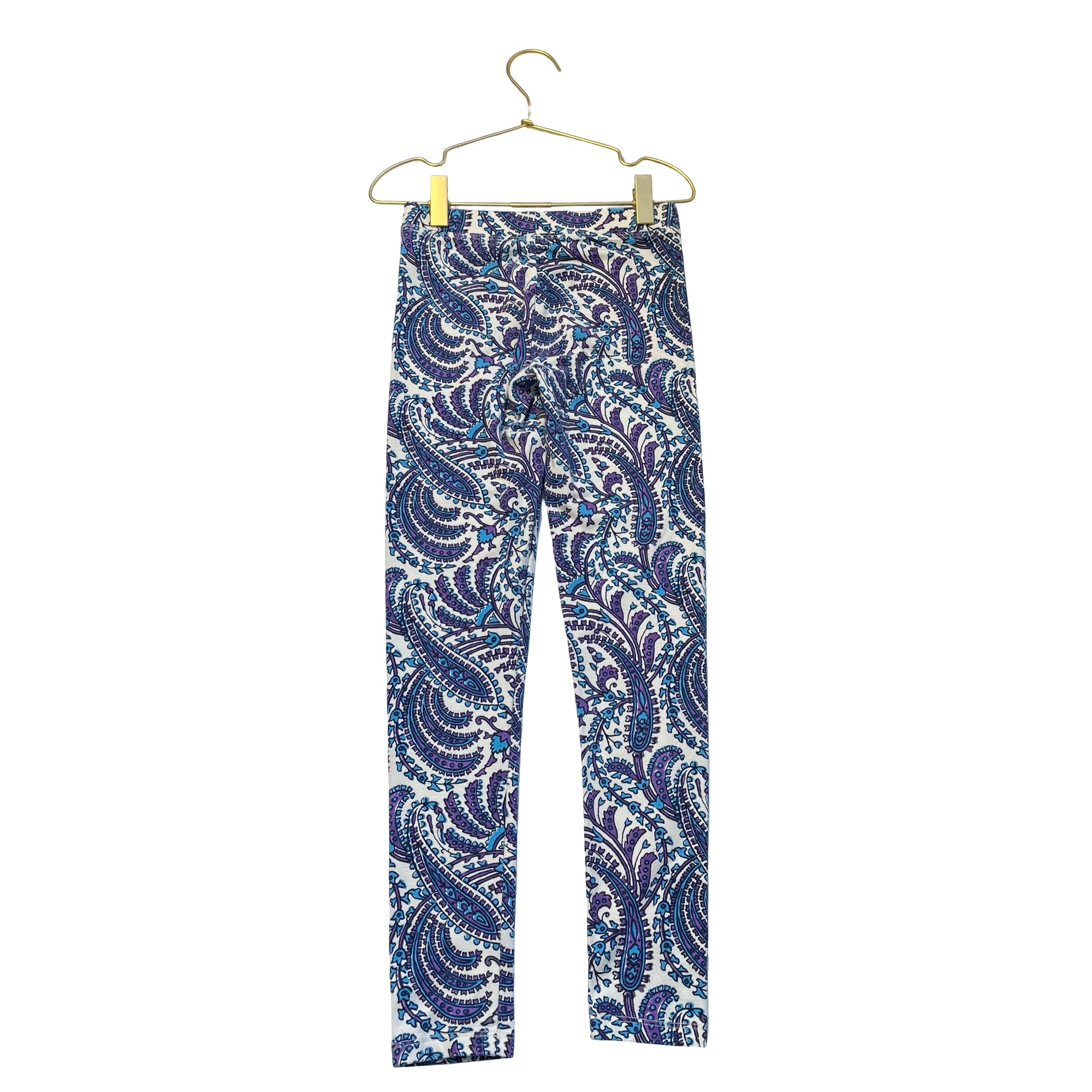 Crewcuts Ivory, Purple, Blue Paisley Leggings - Size 8