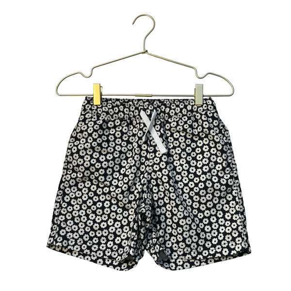 Hanna Andersson Black & Ivory Flower Print Swim Shorts - Size 8