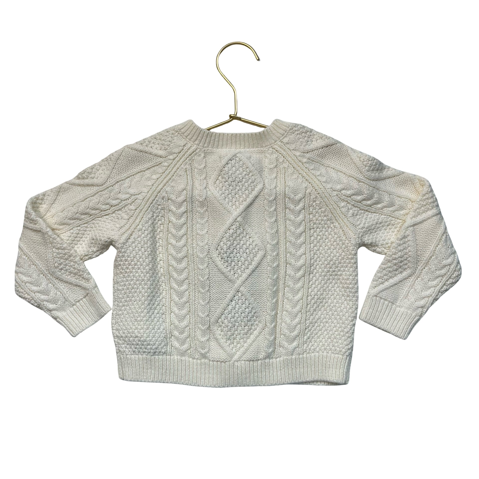 Amazon Essentials x Sofia Grainge Ivory Cotton Cable-Knit Cardigan Size 18-24 Mo
