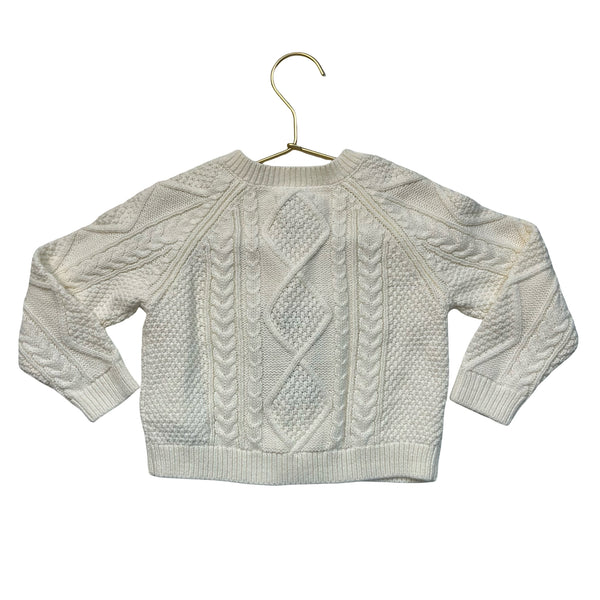 Amazon Essentials x Sofia Grainge Ivory Cotton Cable-Knit Cardigan Size 18-24 Mo