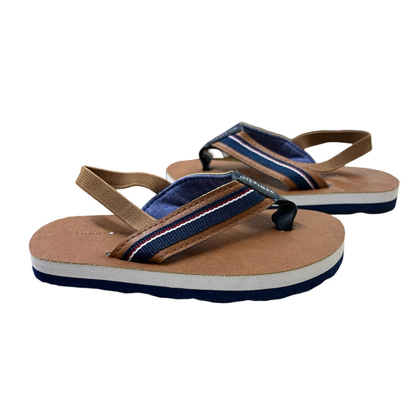 Tommy Hilfiger Brown & Navy Flip Flop Sandals - Size 7/8