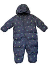 Baby Gap Navy Floral Puffer Bunting - Size 6-12 Mo
