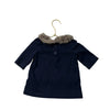 Janie and Jack Navy, Faux Fur & Red Plaid Bow Top - Size 12-18 Mo