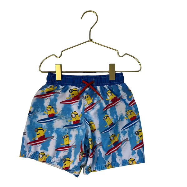 Universal Studios Blue Surfing Minions Swim Shorts - Size 4-5