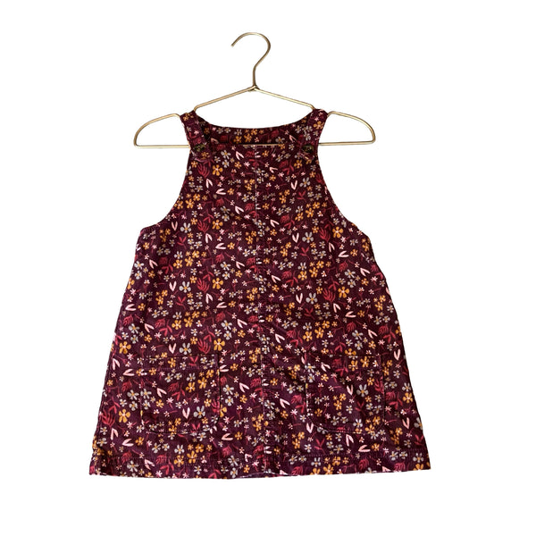 Carter's Plum Floral Corduory Overall Dress - Size 24 Mo