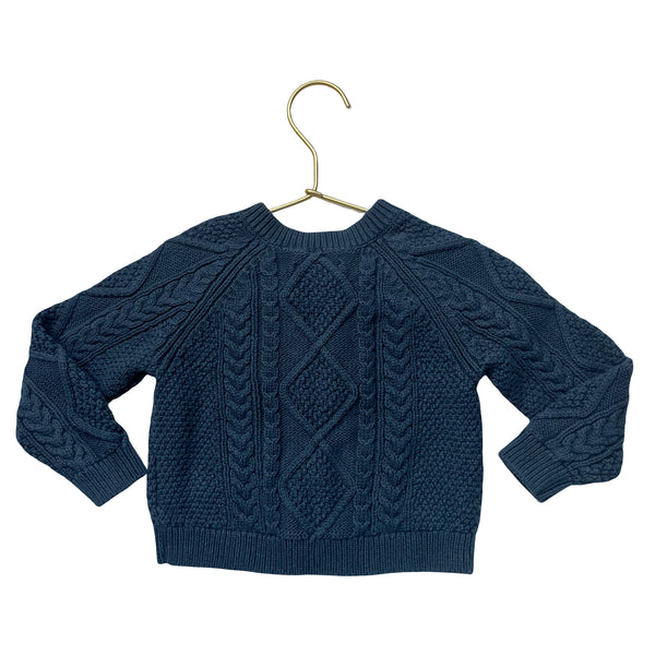 Amazon Essentials x Sofia Grainge Blue Cotton Cable-Knit Cardigan Size 18-24 Mo