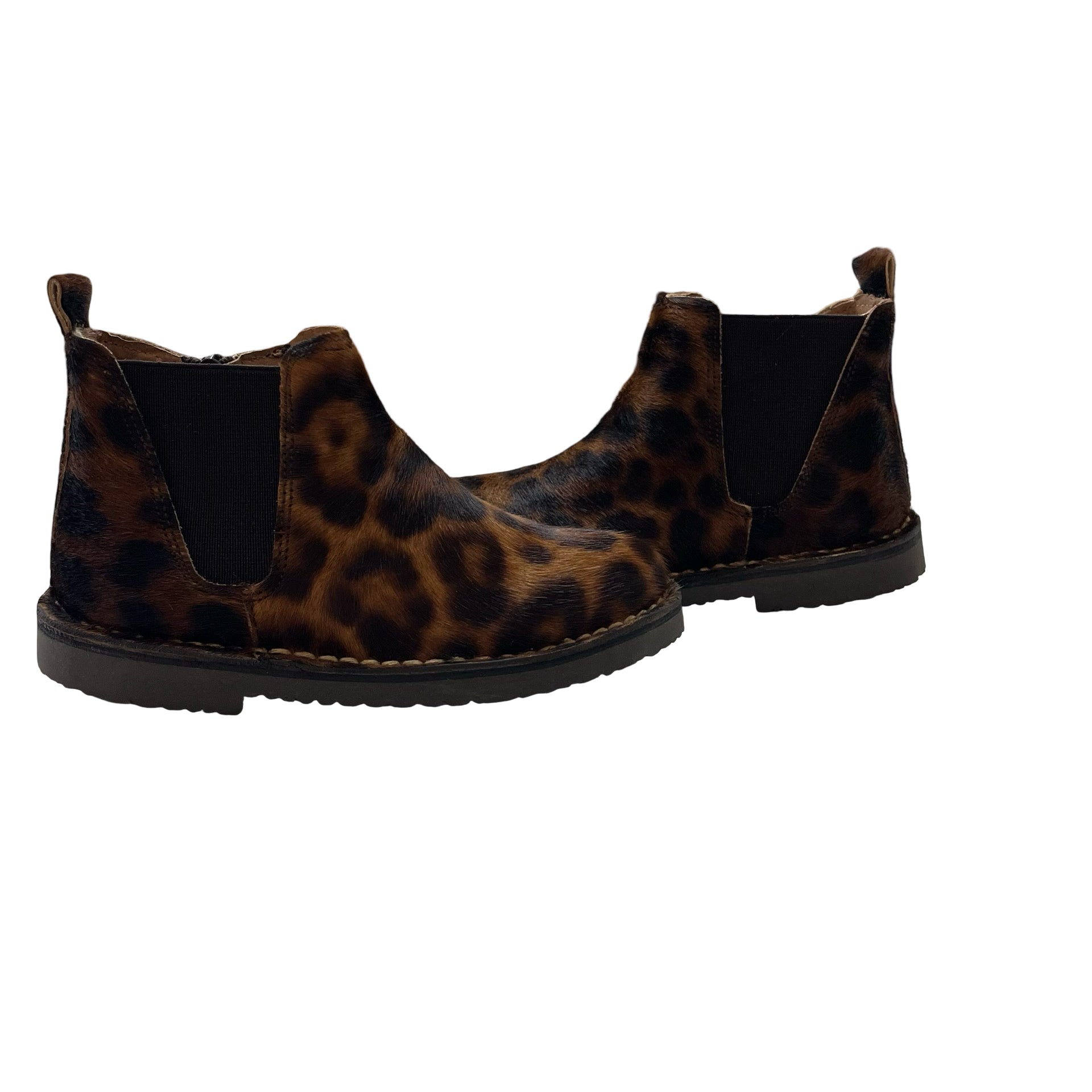 Childrenchic Leopard Print Calf Hair Ankle Boots New in Box - Size 27 (10)
