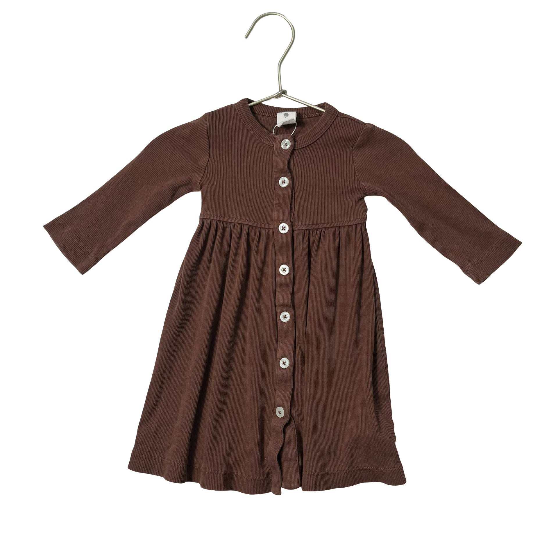 Kate Quinn Brown Ribbed Button Down Dress - Size 12-18 Months
