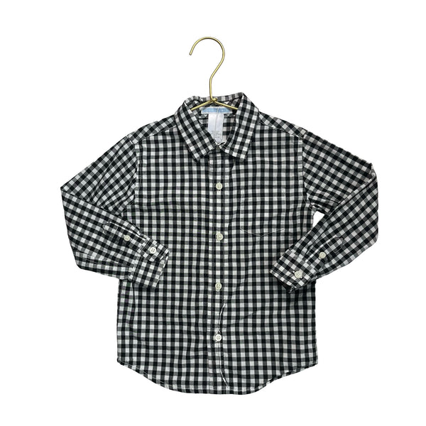 Janie and Jack Black & White Check Button Down - Size 2T