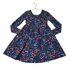 Hanna Andersson Navy Christmas Print Dress - Size 6-7