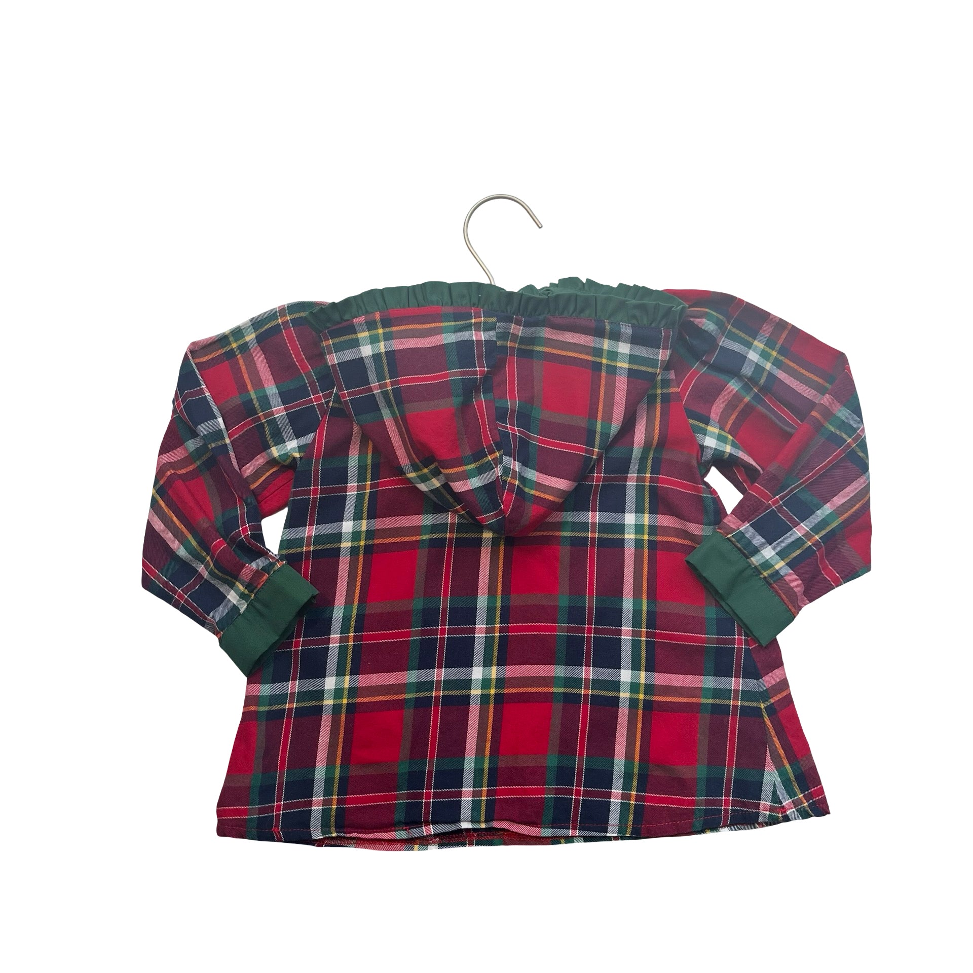 Sal & Pimenta Red Tartan Plaid Hooded Blouse - Size 3T