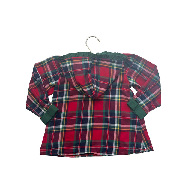 Sal & Pimenta Red Tartan Plaid Hooded Blouse - Size 3T