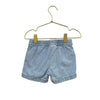 Cat & Jack Light Wash Denim Jean Shorts, White Embroidered Flowers - Size 4T