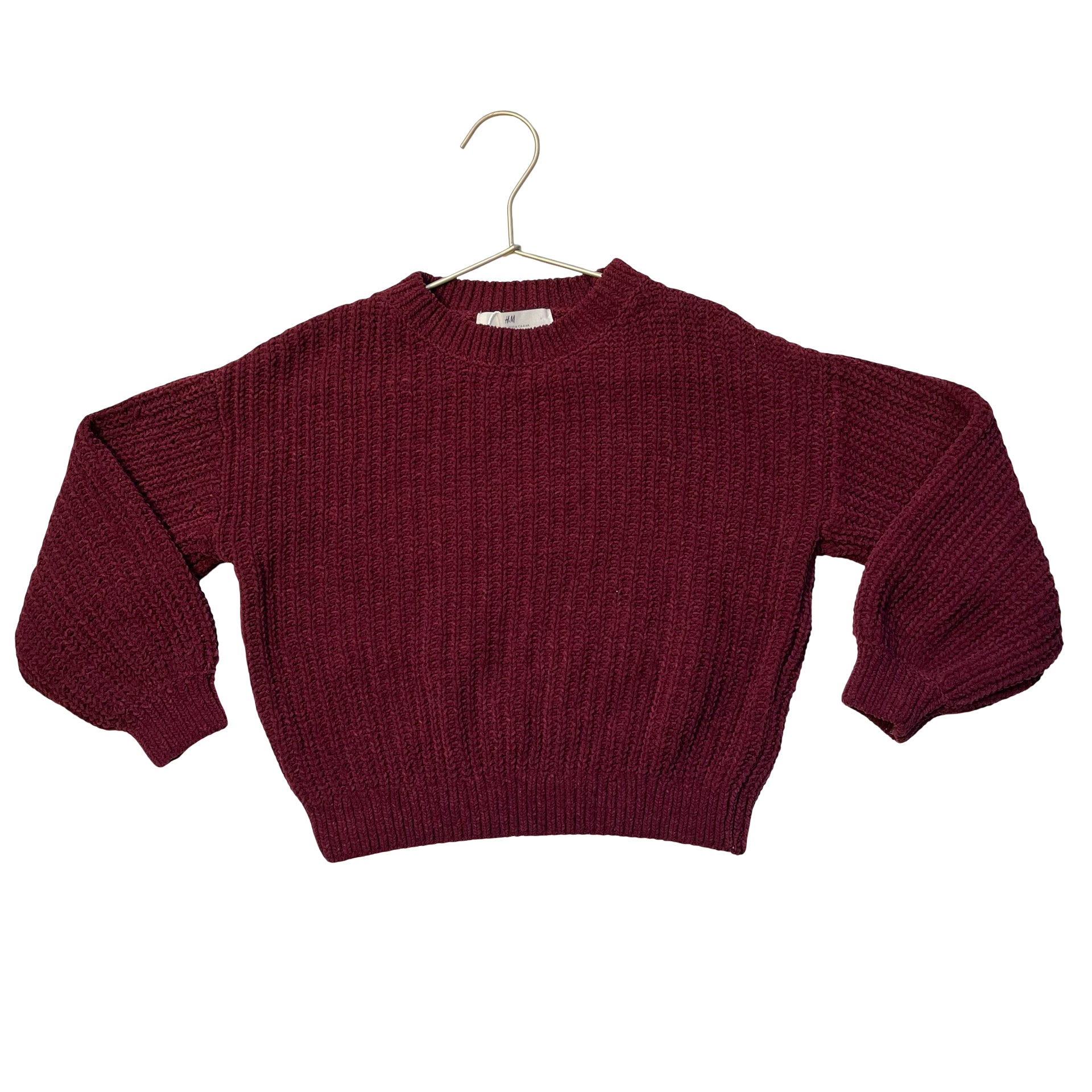 H&M Burgundy Chenille Sweater - Size 5-6