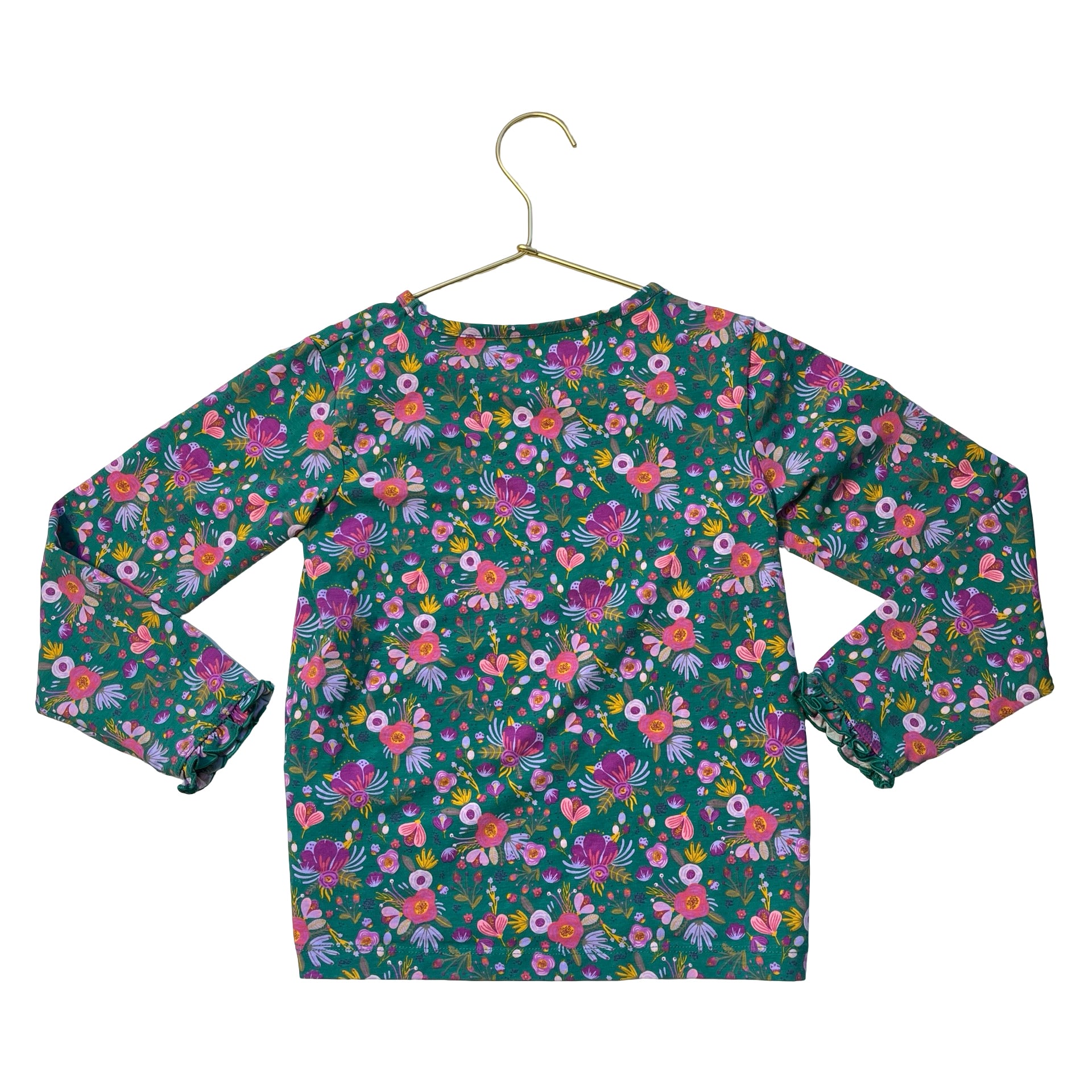 Ruffle Butts Green Floral Top - Size 7