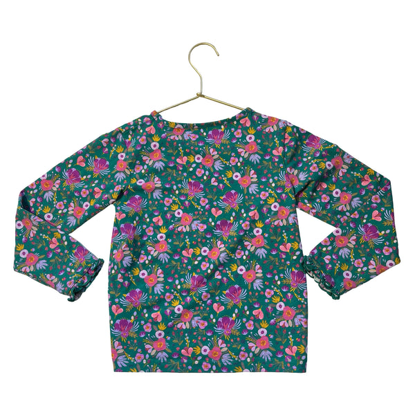 Ruffle Butts Green Floral Top - Size 7