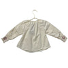 Zara Ivory & Burgundy Smocked Blouse - Size 2