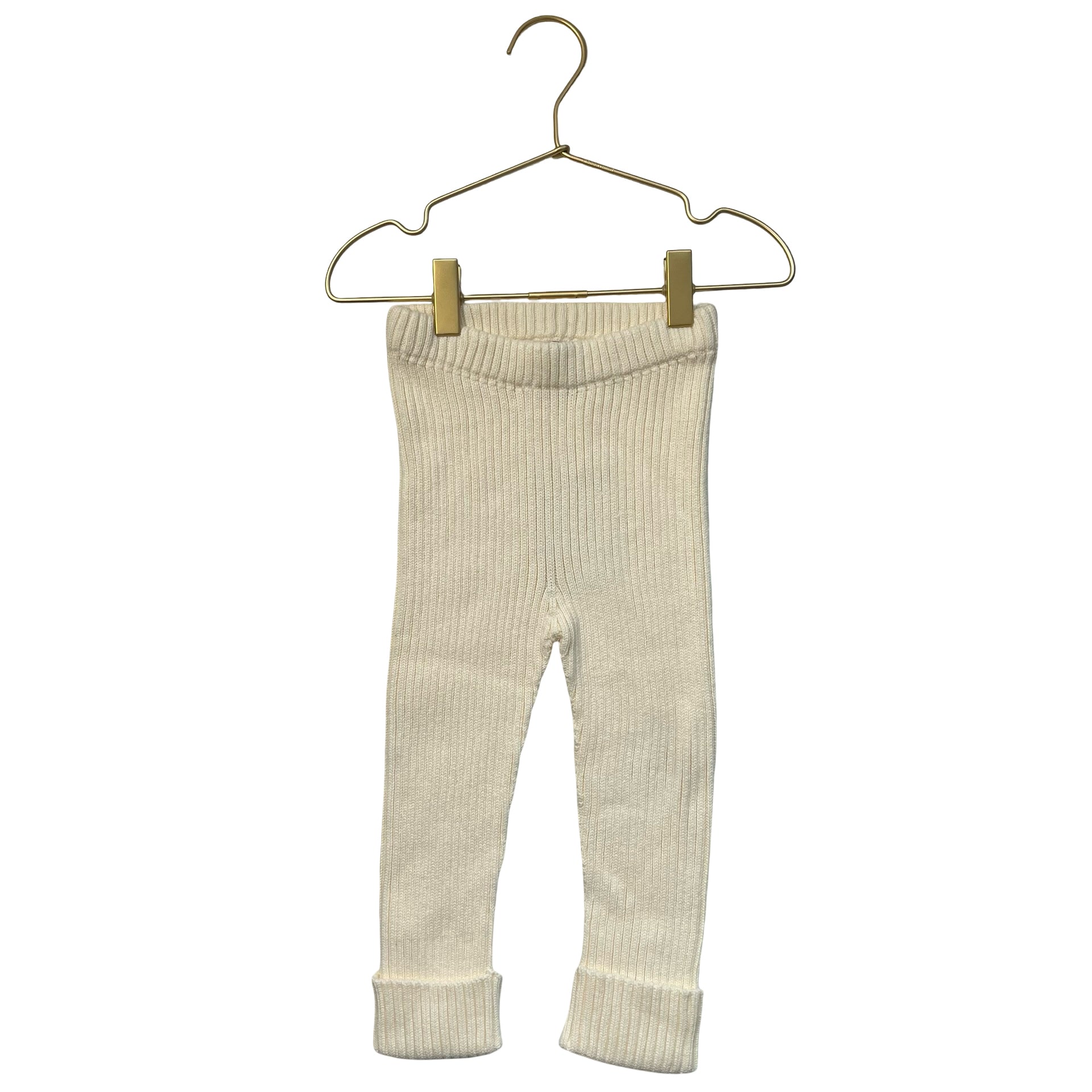 Hanna Andersson Ivory Knit Ribbed Leggings - Size 18-24 Mo