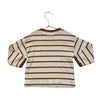 Zara Ivory & Brown Striped Ribbed Shirt - Size 3