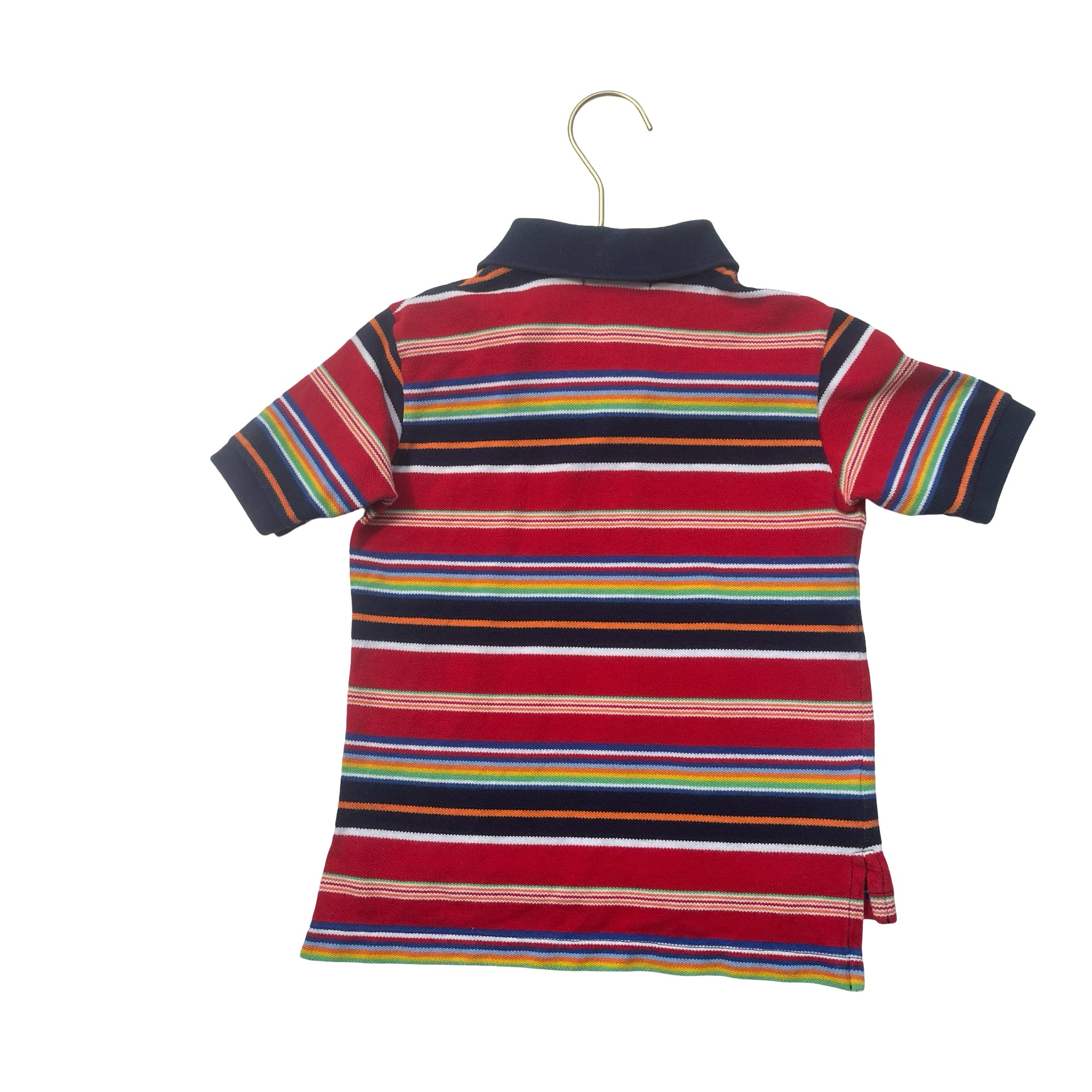 Polo Ralph Lauren Red & Multi-Color Striped Polo Shirt - Size 4