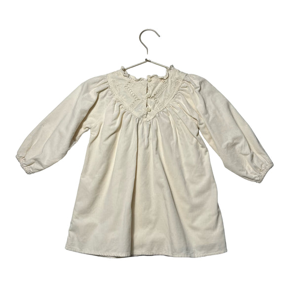 Zara Ivory Corduroy & Eyelet Dress - Size 2