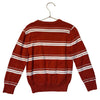Cat & Jack Burnt Orange & Ivory Striped Cotton Sweater - Size XS 4-5