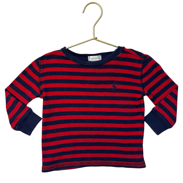 Ralph Lauren Red & Navy Striped Top - Size 18 Mo