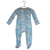 Magnetic Me Light Blue Balloon Animal Print Footed PJs - Size 3-6 Mo