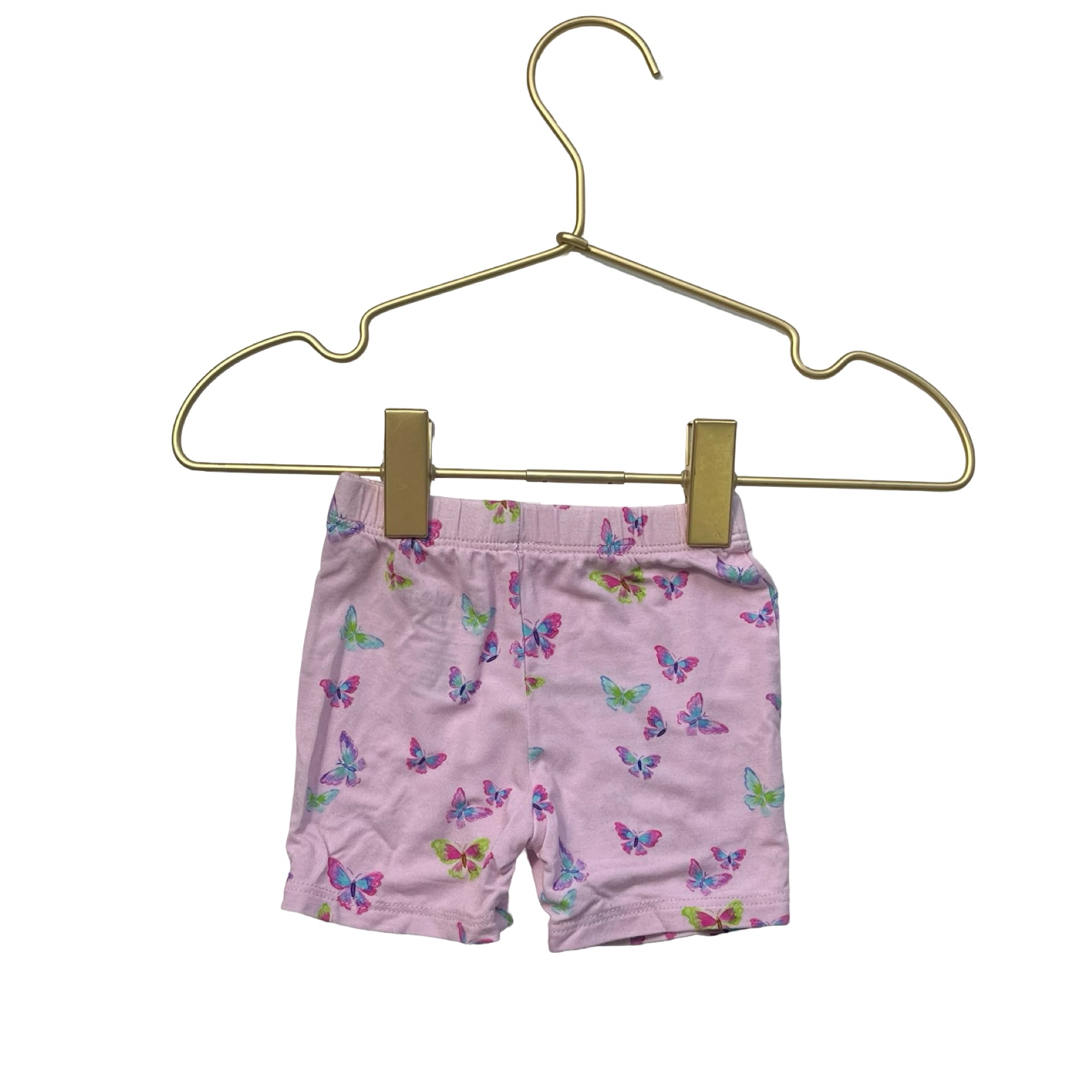 Posh Peanut Pink & Multi-Color Butterfly Shorts - Size 3-6 Months