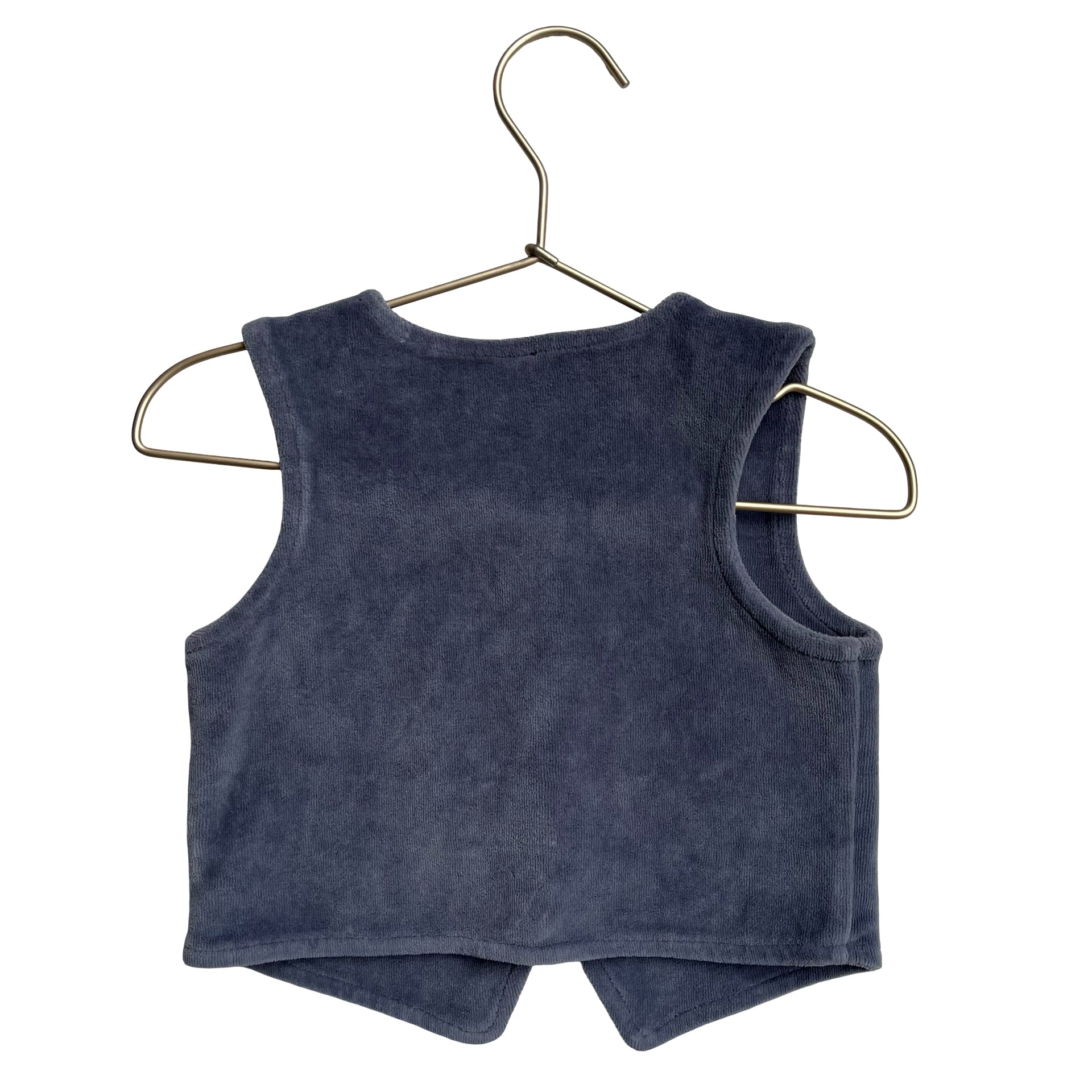 Kate Quinn Slate Blue Velour Vest - Size 18-24 Mo