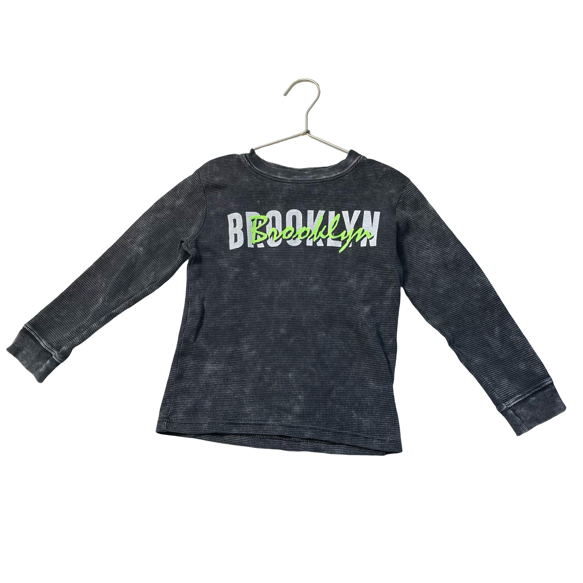Mish Boys Vintage Wash Black Waffle 'Brooklyn' Shirt - Size 6