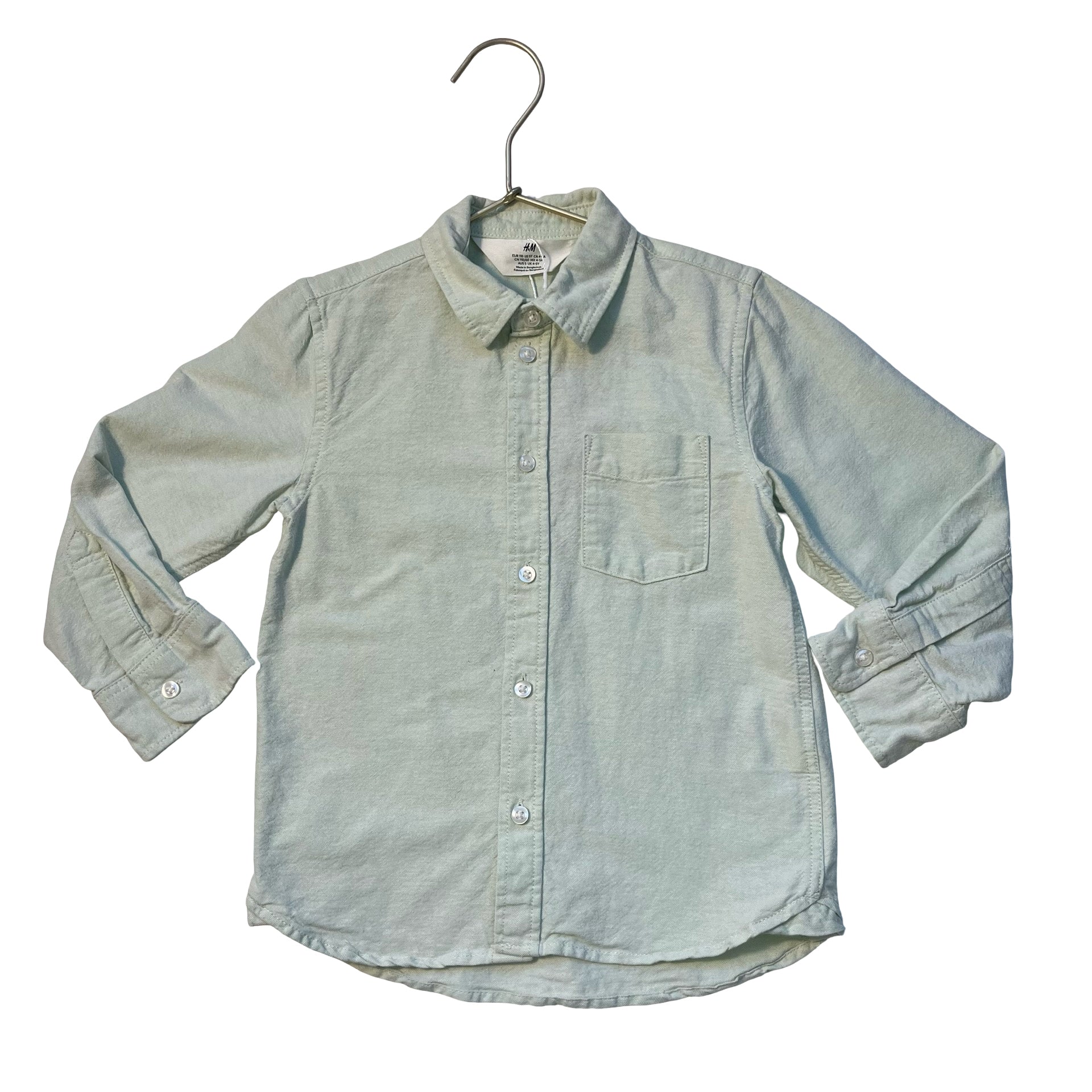H&M Mint Green Oxford Cloth Button Down Shirt - Size 5T