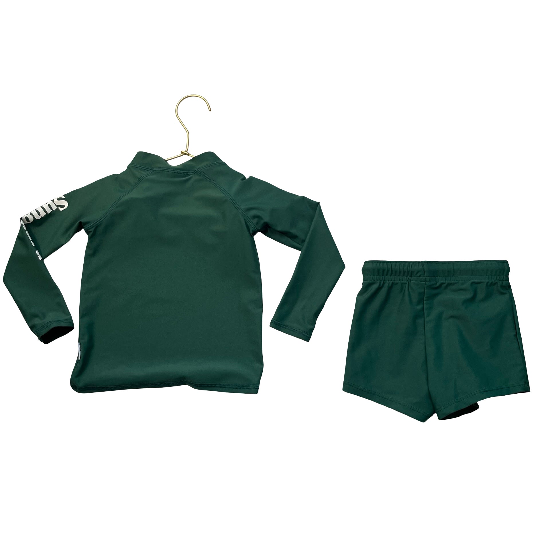Sunguard Green Rash Guard & Swim Trunks - Size 2T