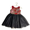 Pippa & Julie Red Emboidered Flower & Black Tulle Dress - Size 4