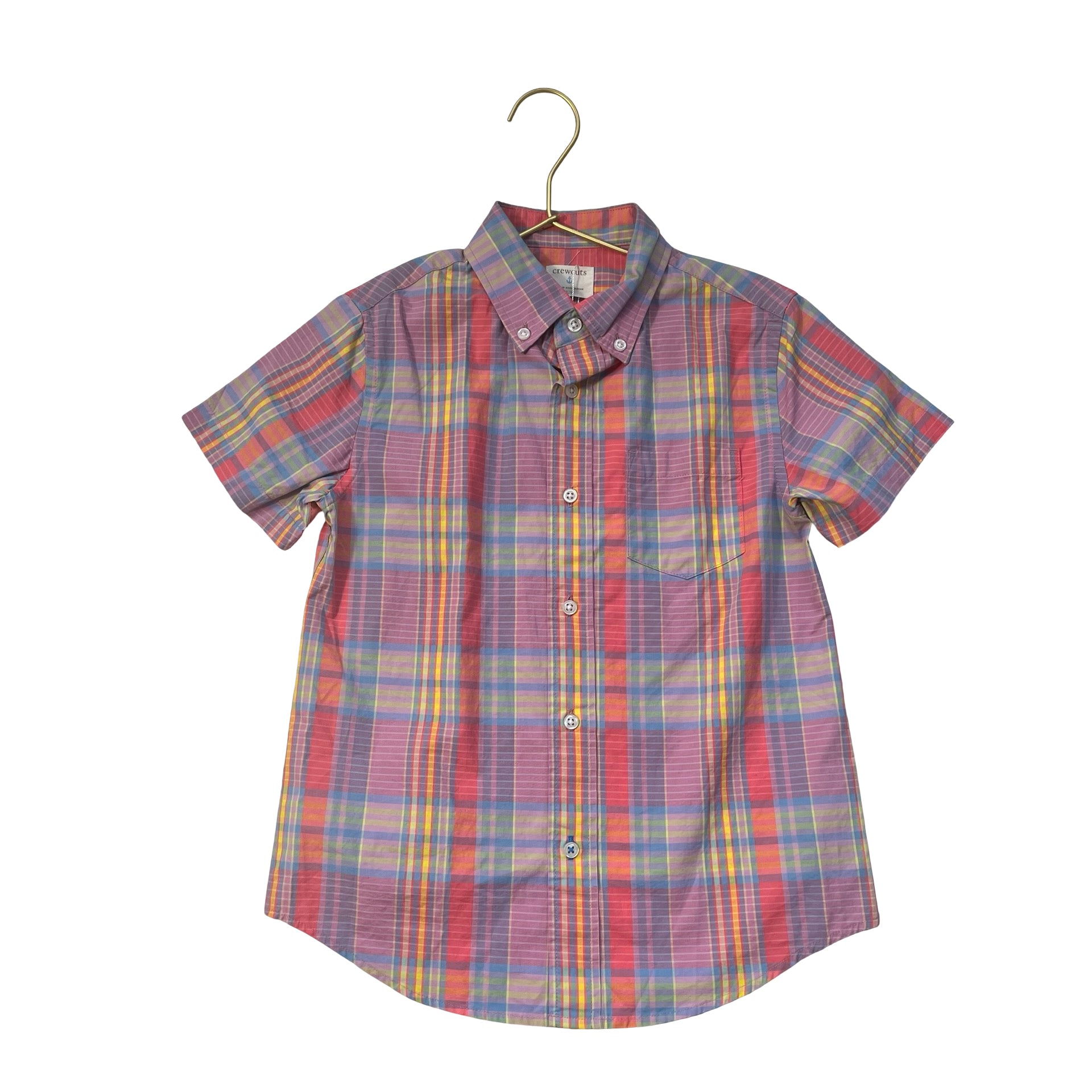 Crewcuts Colorful Plaid Button Down Shirt - Size 6-7