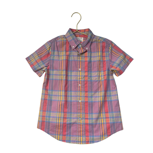 Crewcuts Colorful Plaid Button Down Shirt - Size 6-7
