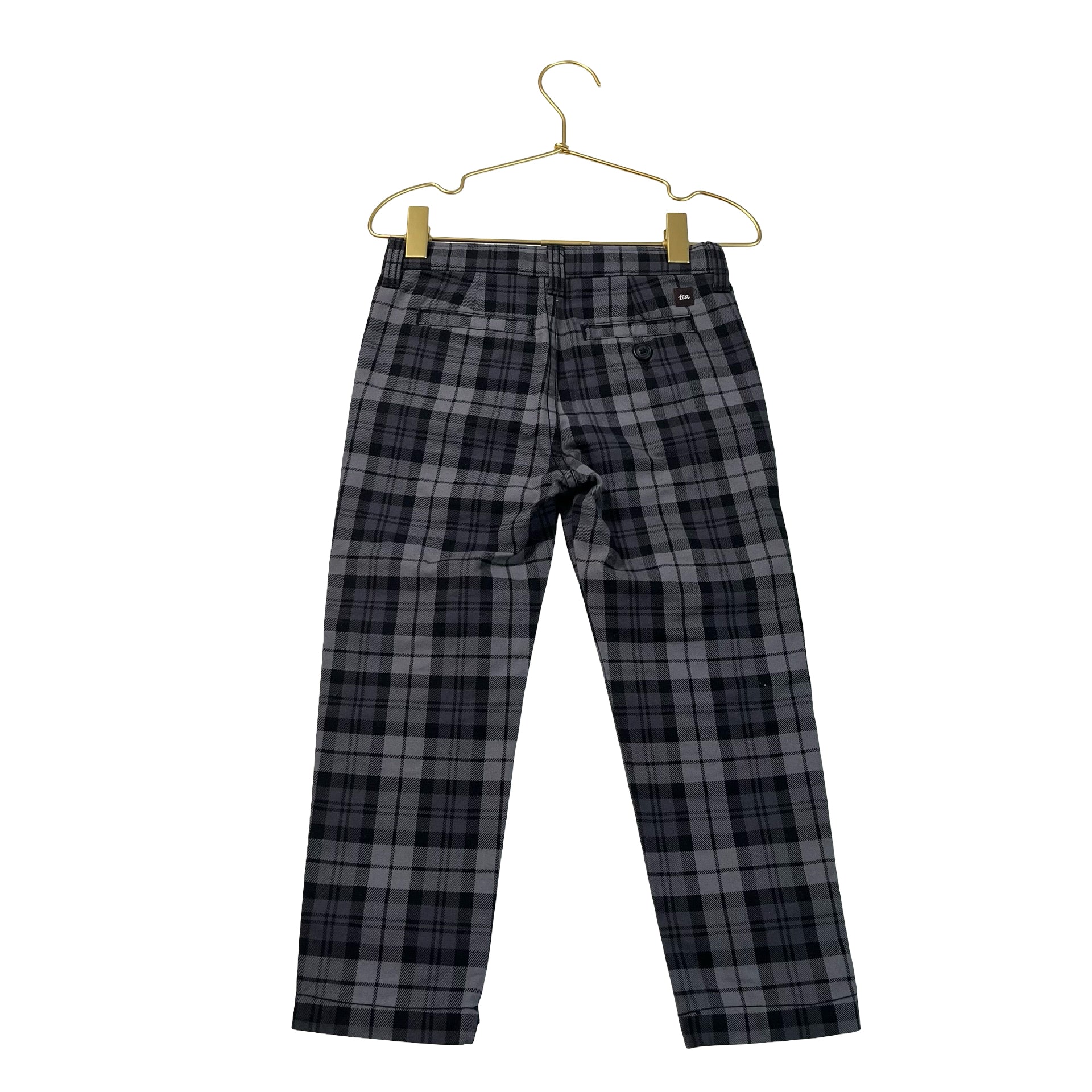 Tea Collection Gray & Black Plaid Pants - Size 4
