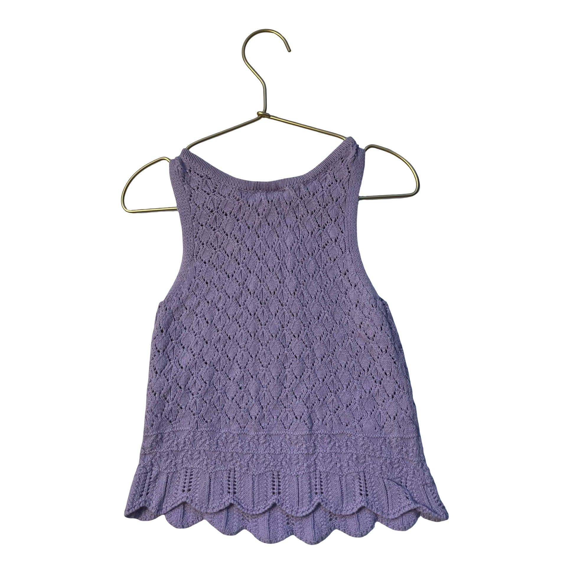 Zara Lavender Cotton Crochet Tank Top - Size 4-5