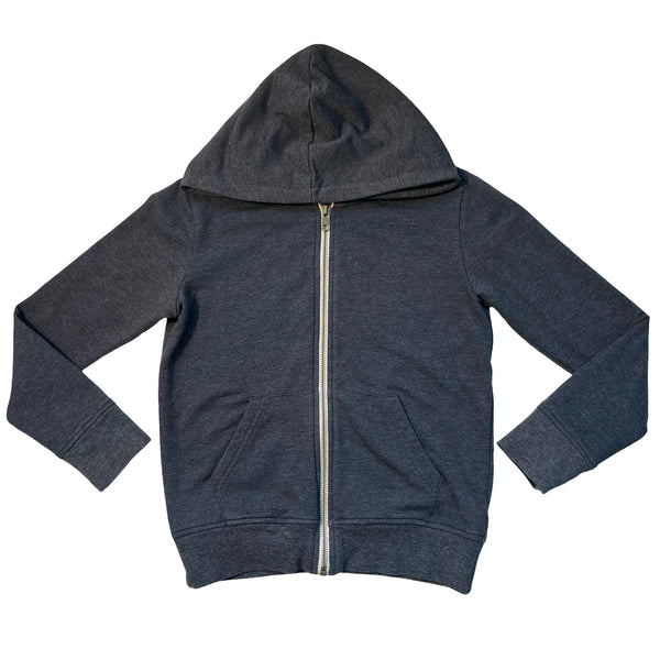 Tucker & Tate Dark Gray Zip-Up Hooded Sweatshirt - Size 7