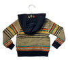 Du Pareil Au Meme Multi-Color Pattern Zip-Up Hooded Cotton Cardigan Sweater - 3A