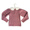 Janie and Jack Mauve Sweater, Ivory Collar - Size 7