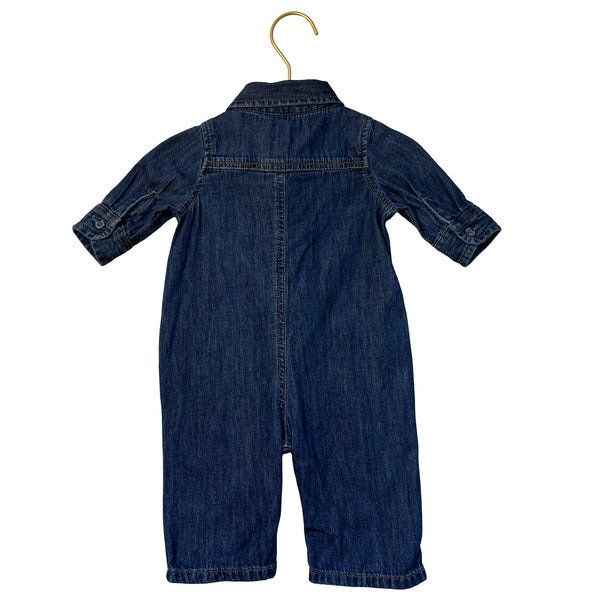 Baby Gap Denim One-Piece Jumpsuit - Size 0-3 Mo