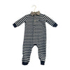 Me & Henry Navy & Oatmeal Striped Polo One-Piece - Size 9-12 Mo