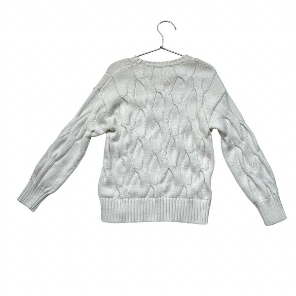 Crewcuts Ivory Cotton Cable-Knit Sweater - Size XS 4-5