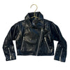 FBZ Flowers by Zoe Rhinestone Studded Black Faux Leather Jacket - Size 2T