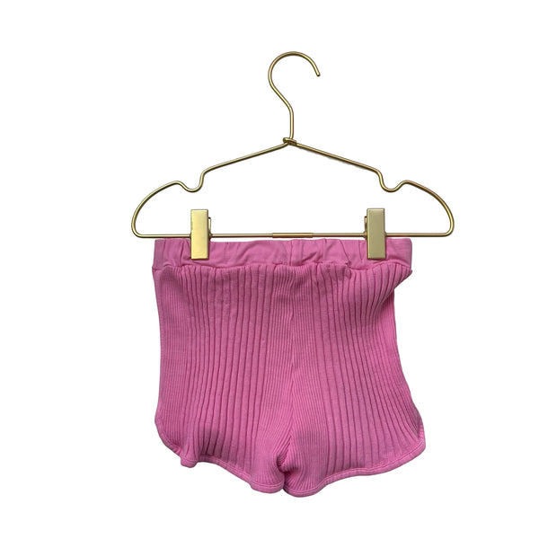 Sun Child Pink Ribbed Shorts - Size 6