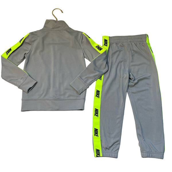 Nike Gray & Neon Green Zip-Up Track Jacket & Athletic Joggers - Size 4